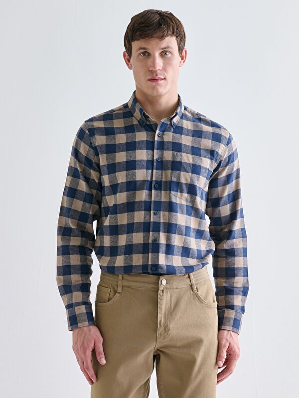 Moudda LC Waikiki - Chemise à carreaux tissée à manches longues pour Hommes - Tunisie 1