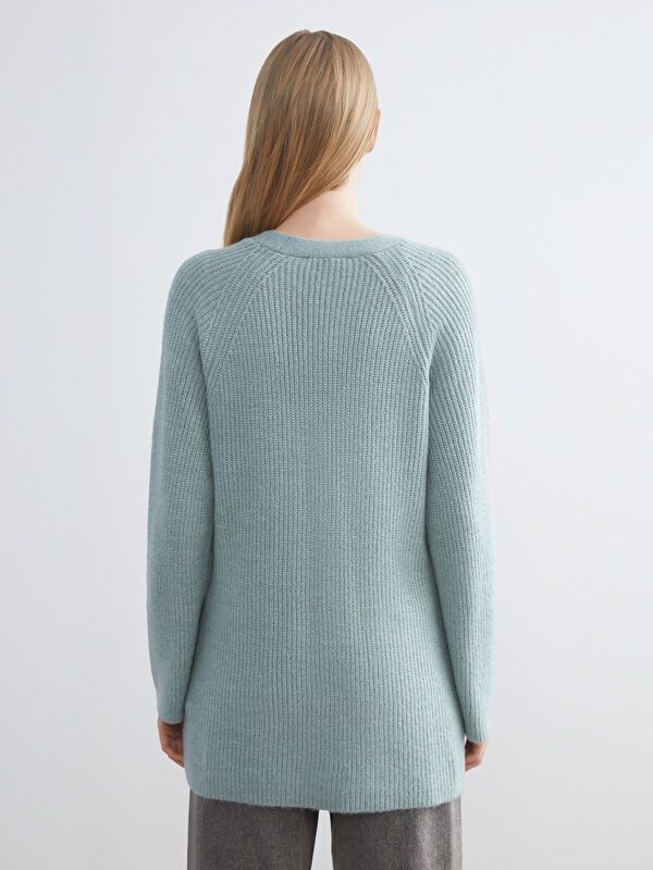 Moudda LC Waikiki - Cardigan tricot épais Femme Vert terne - Tunisie 4