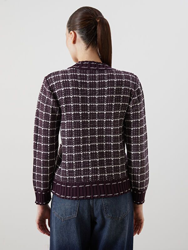 Moudda LC Waikiki - Cardigan tricot moyen Femme Bordeaux - Tunisie 4