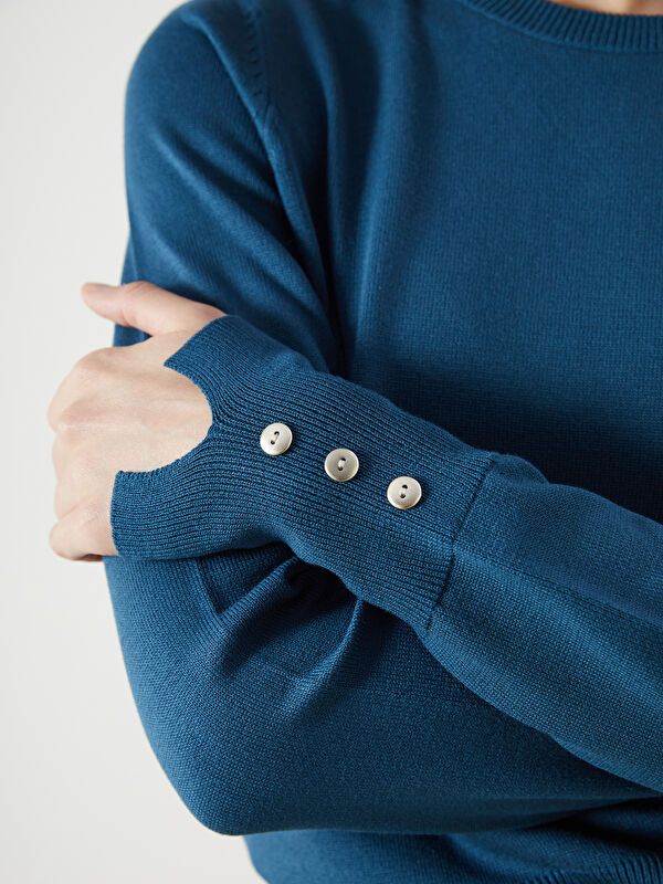 Moudda LC Waikiki - Pull tricot fin Femme Bleu turquoise - Tunisie 3