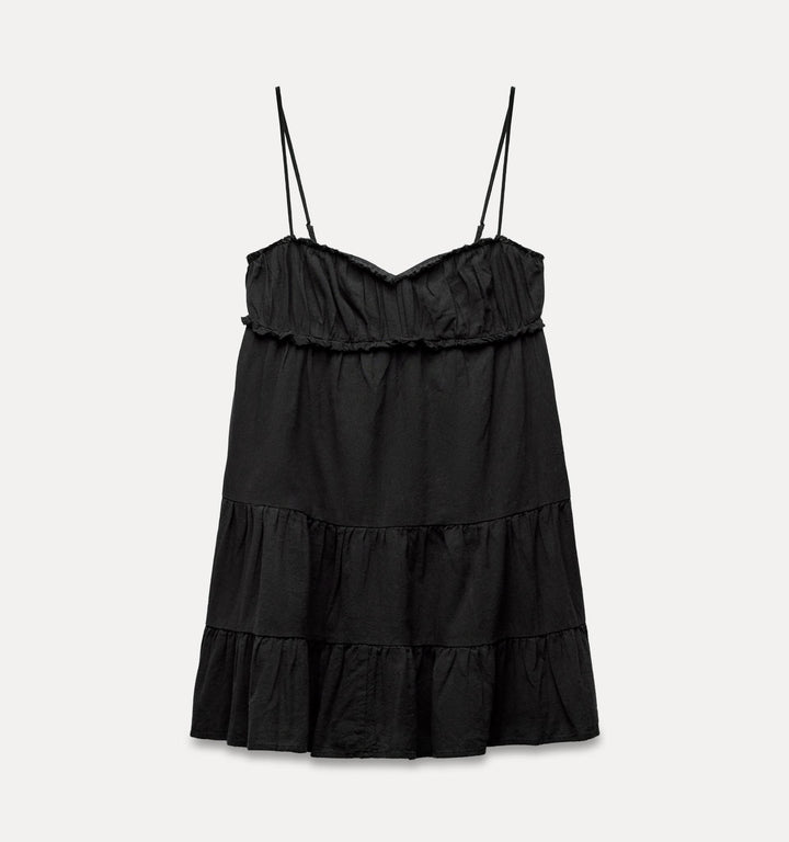 Moudda ZARA - Robe courte bretelles, panneaux et volants - Tunisie 2