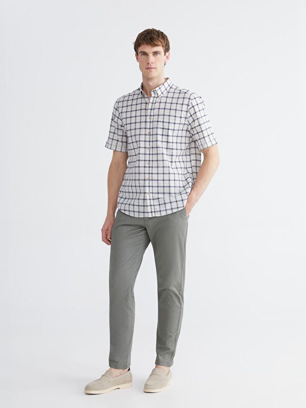 Moudda LC Waikiki - Pantalon chino basique mi-saison en tissu pour Homme couleur Vert kaki clair - Tunisie 1