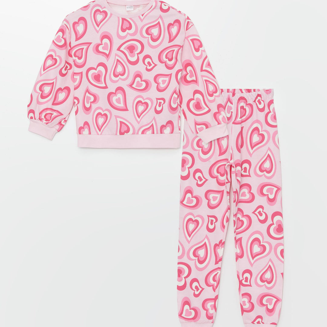 Moudda LC Waikiki - Pyjama en jersey manches longues moyen Fille Imprimé rose - Tunisie 1