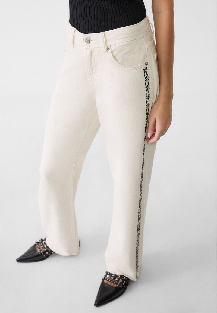 Moudda STRADIVARIUS - Jean Straight Fit avec Broderie Latérale - Tunisie 3