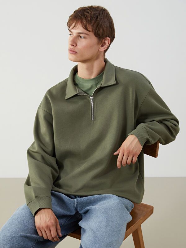 Moudda LC Waikiki - Sweatshirt en jersey Homme Kaki - Tunisie 1