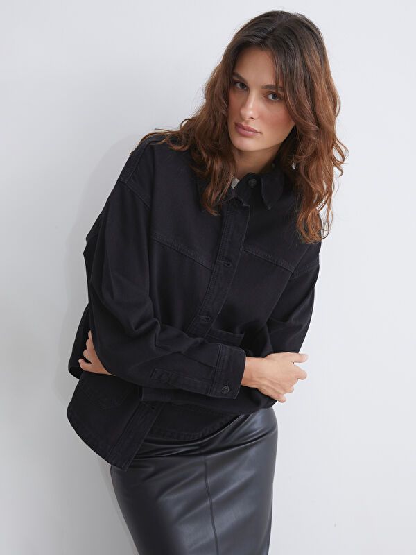 Moudda LC Waikiki - Chemise tissée manches longues en denim Femme Rodéo noir+m - Tunisie 1