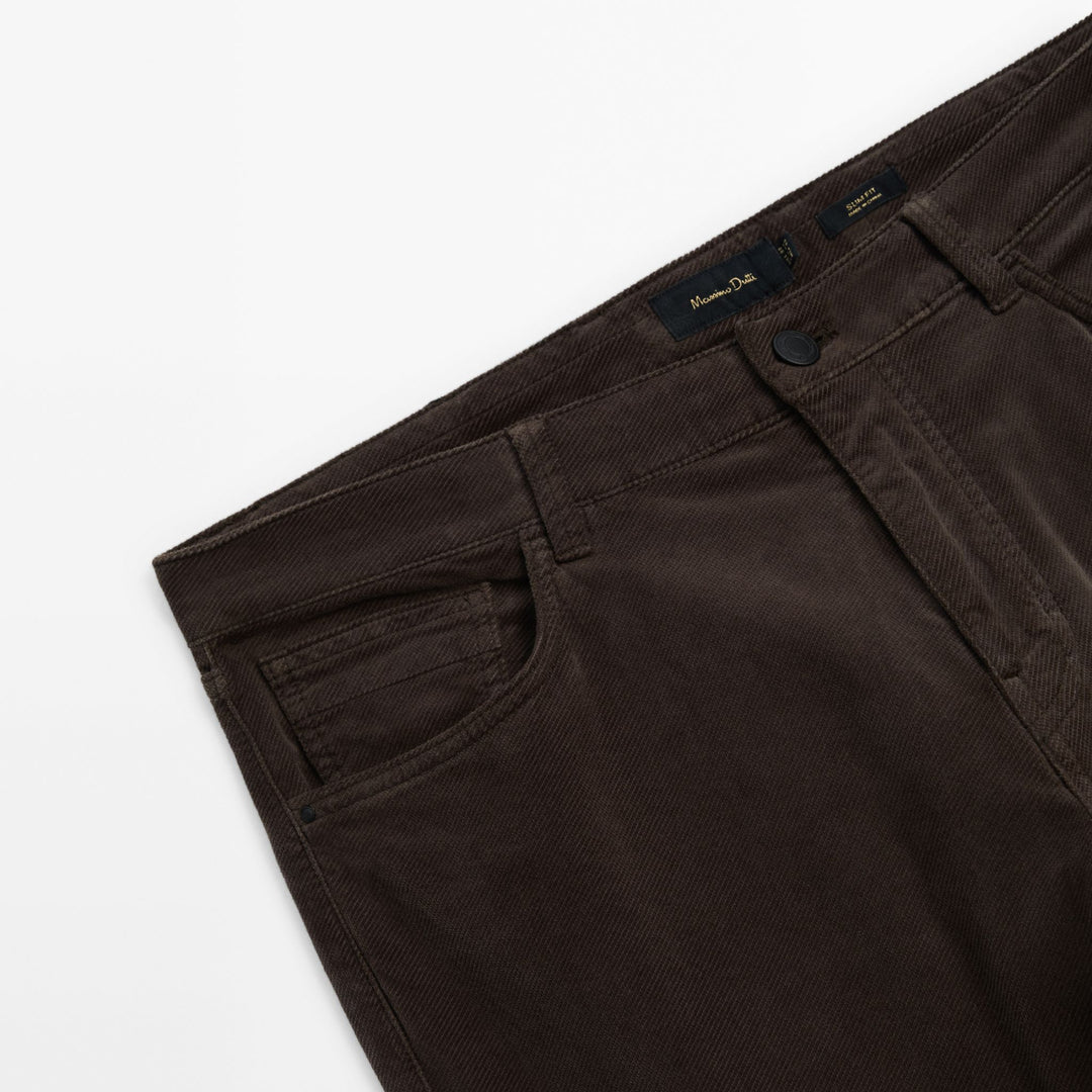 Moudda Massimo Dutti - Pantalon jean velours côtelé diagonal coupe slim - Tunisie 4