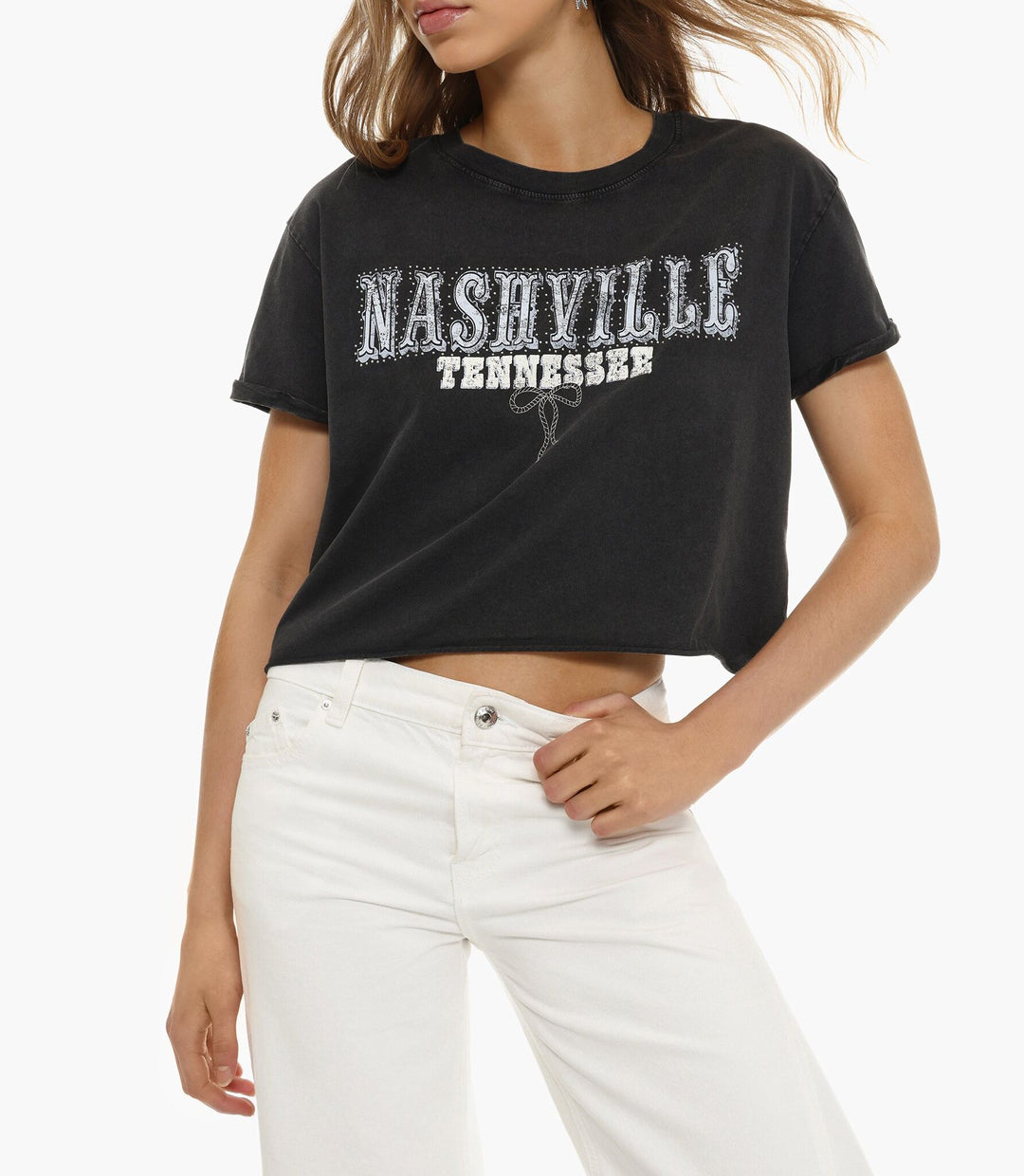 Moudda Lefties - T-Shirt Jersey - Acid Wash Imprimé Fille D4 - Tunisie 5