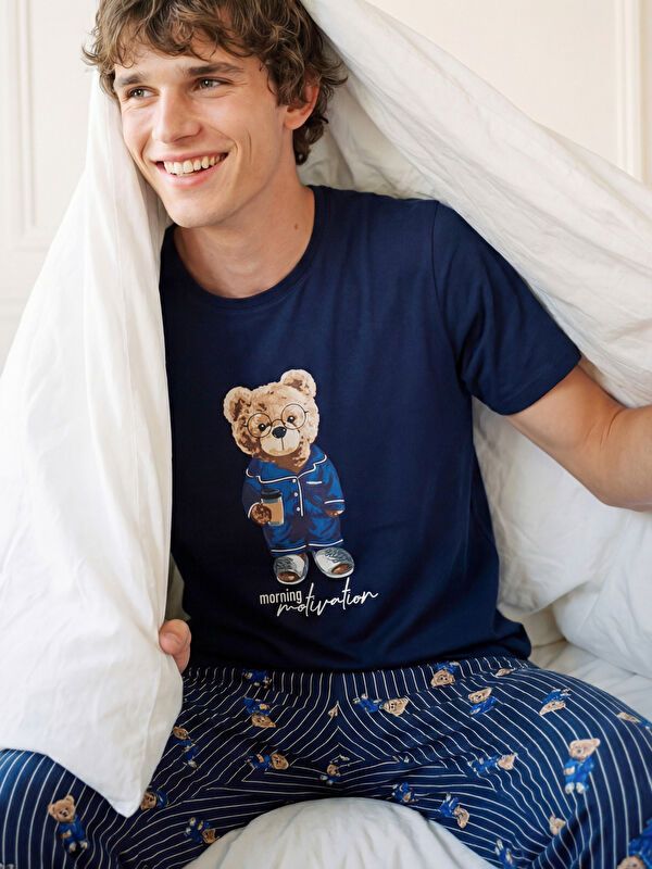 Moudda LC Waikiki - Ensemble pyjama jersey manches courtes-pantalon pour Homme - Tunisie 1