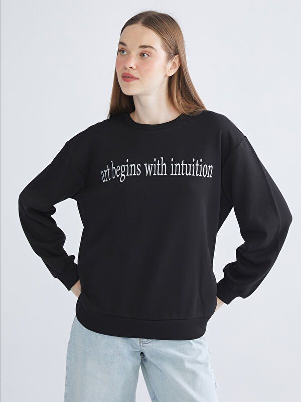 Moudda LC Waikiki - Sweatshirt en jersey Femme Noir - Tunisie 1