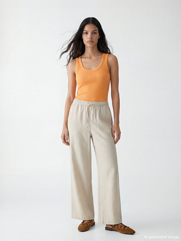 Moudda LC Waikiki - Sans manches en jersey pour Femme couleur Orange clair - Tunisie 2