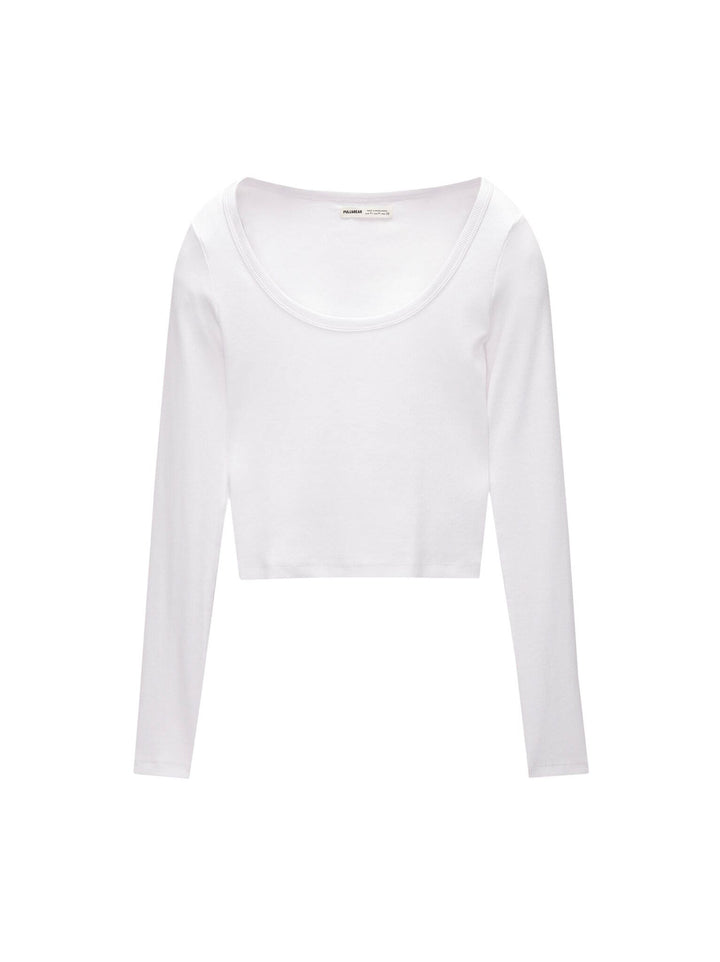 Moudda PULL & BEAR - T-Shirt - Côtes & Col Rond (Blanc) - Tunisie 1