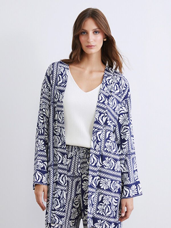 Moudda LC Waikiki - Kimono en tissu pour Femme couleur Bleu imprimé - Tunisie 1