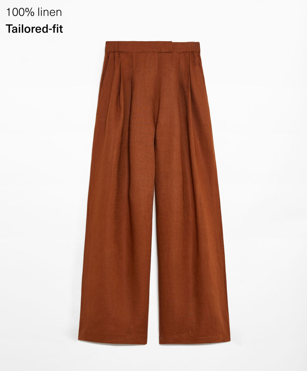 Moudda Oysho - Pantalon 100% Lin Coupe Tailleur Taille Haute - Tunisie 2