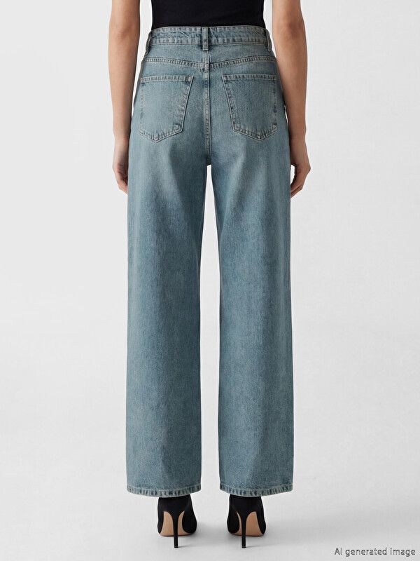 Moudda LC Waikiki - Jean basique en denim pour Femme couleur Teinte Bleu indigo moyenne - Tunisie 2