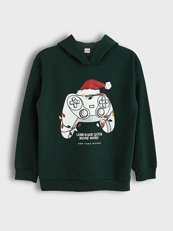 Moudda LC Waikiki - Sweatshirt en jersey Garçon Vert foncé - Tunisie 1