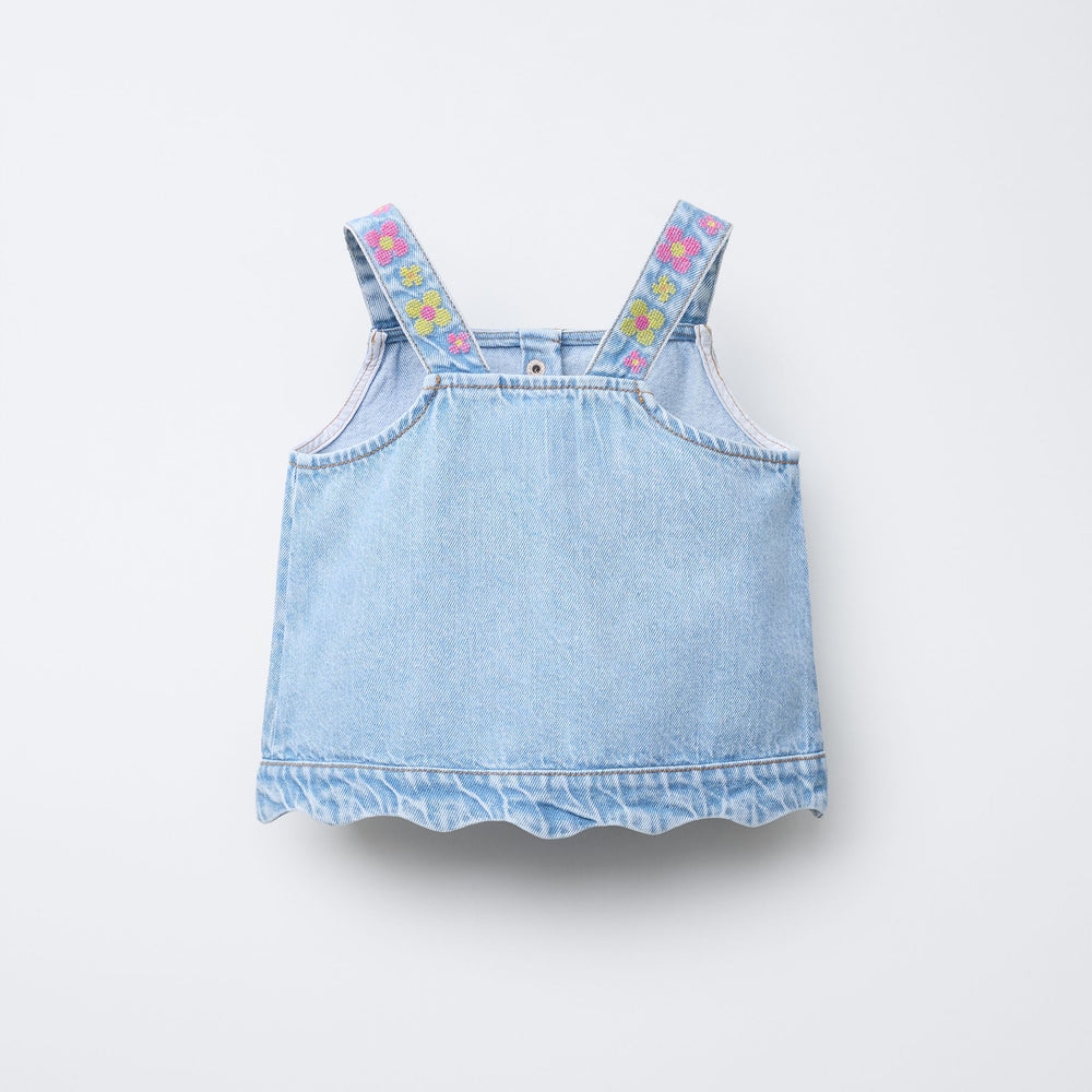Moudda ZARA - Top Denim Enfant - Vagues Brodées - Tunisie 2