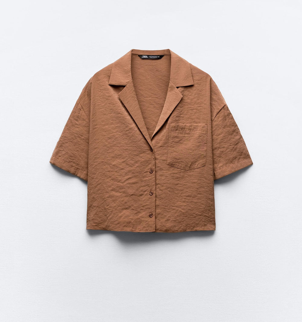 Moudda ZARA - Chemise fluide manches courtes col chemise poche - Tunisie 2