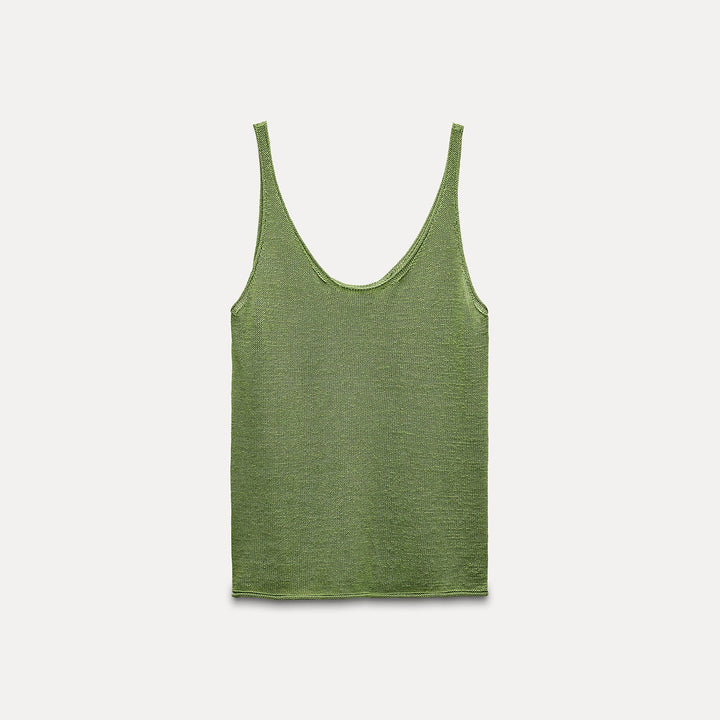 Moudda ZARA - Top fines bretelles finitions rolling en lin - Tunisie 2