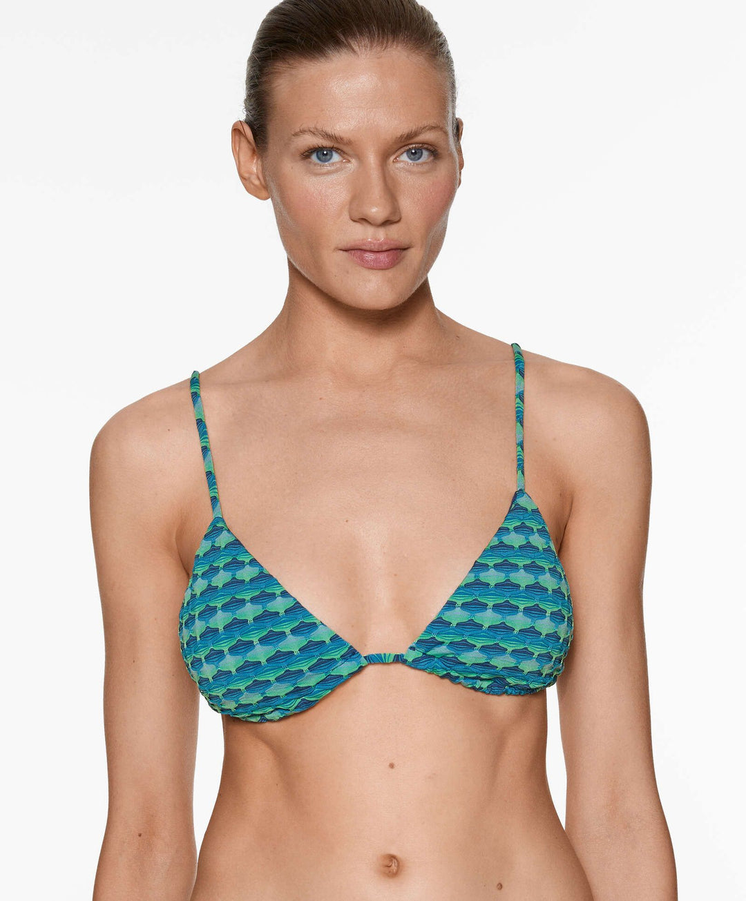 Moudda Oysho - Culotte Triangle Mousse Extra Jacquard Turquoise - Tunisie 3