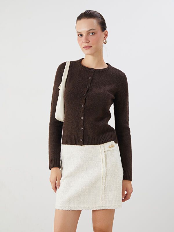 Moudda LC Waikiki - Cardigan tricot moyen Femme Brun foncé - Tunisie 1