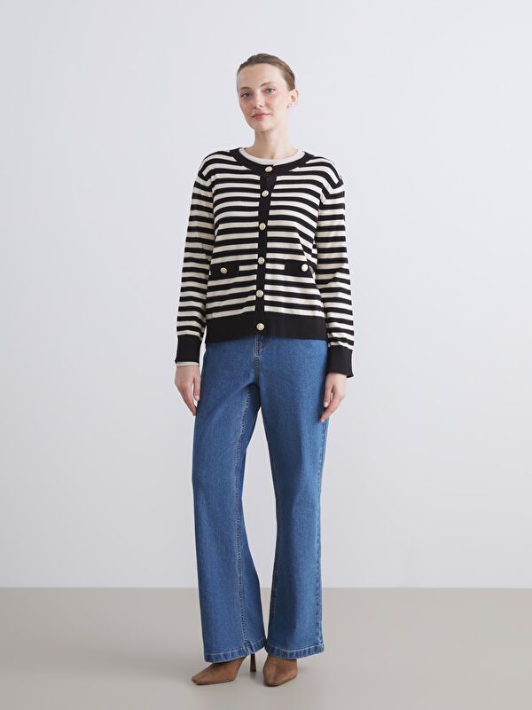 Moudda LC Waikiki - Cardigan tricot maternité Femme Rayures noires - Tunisie 2