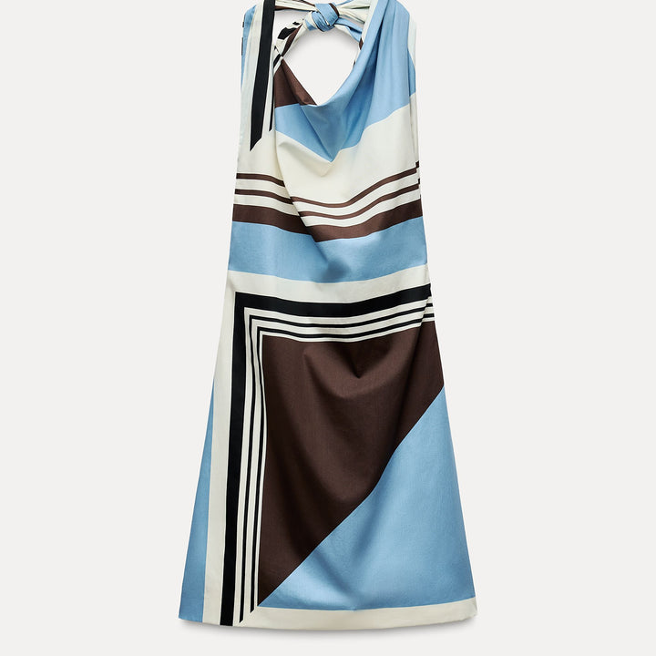 Moudda ZARA - Robe courte popeline col licou dos ouvert imprimée - Tunisie 1