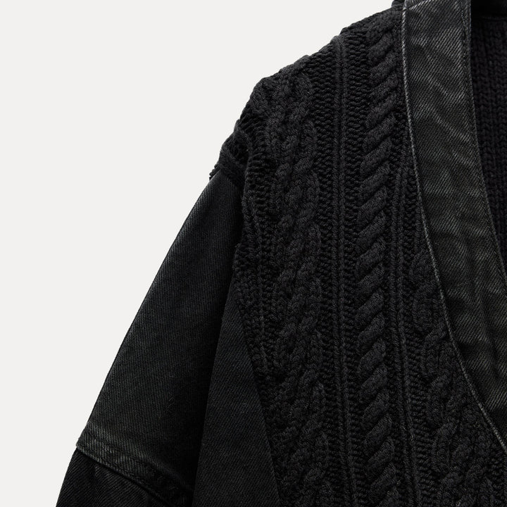 Moudda ZARA - Veste combinée maille - jean - Tunisie 4