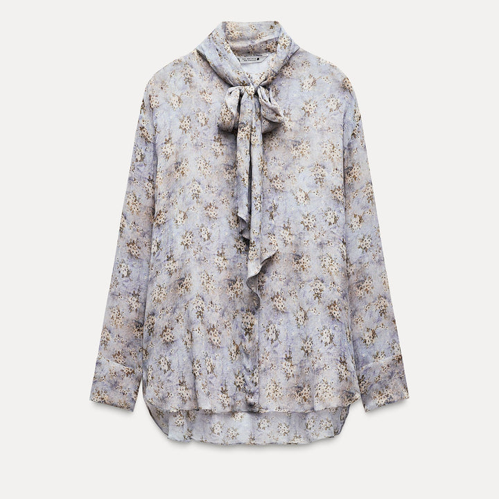 Moudda ZARA - Blouse ample bambou mini-fleurs nœud - Tunisie 2
