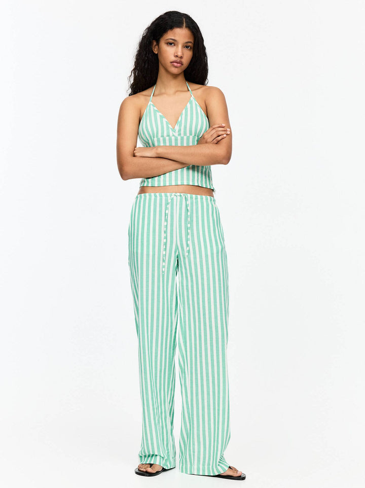 Moudda PULL & BEAR - Ensemble Pantalon Pacific - Rayures Vertes - Tunisie 2