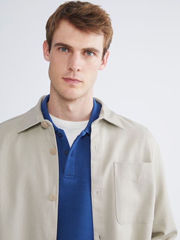 Moudda LC Waikiki - Veste-chemise tissée Homme Beige - Tunisie 3