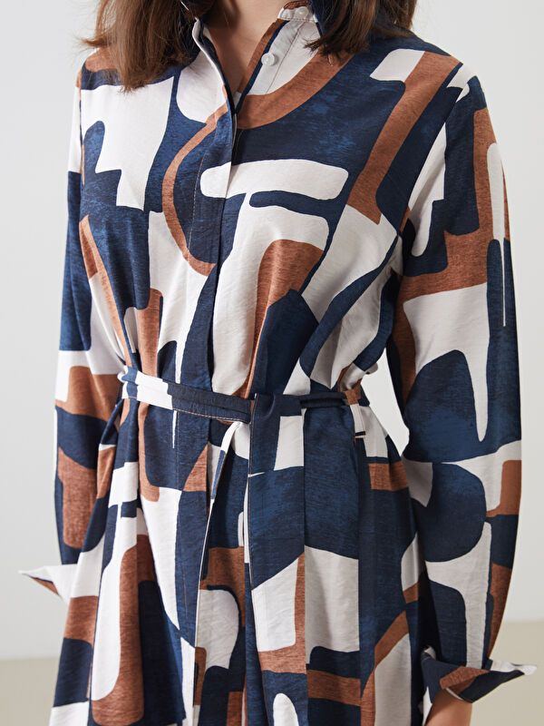 Moudda LC Waikiki - Robe tissée manches longues Femme Imprimé mélange - Tunisie 3