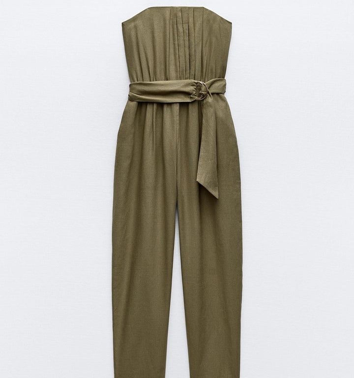 Moudda ZARA - Combinaison col bateau lin/viscose détail boucle dorée - Tunisie 3