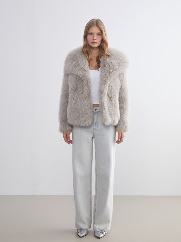 Moudda LC Waikiki - Manteau effet laine Femme Vison - Tunisie 2