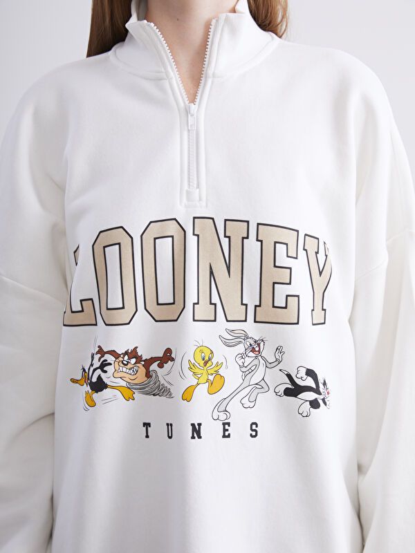 Moudda LC Waikiki - Sweatshirt en jersey sous licence Femme Beige clair - Tunisie 3