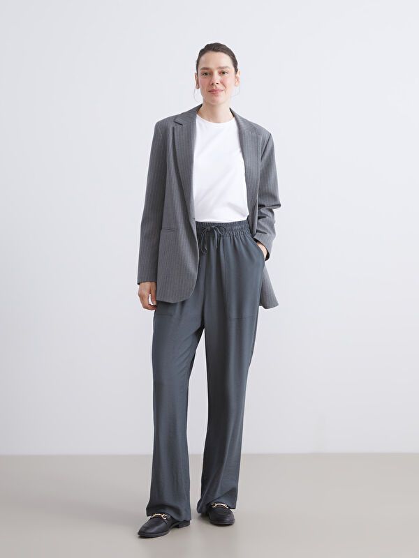 Moudda LC Waikiki - Pantalon tissé fin Femme Gris foncé - Tunisie 1