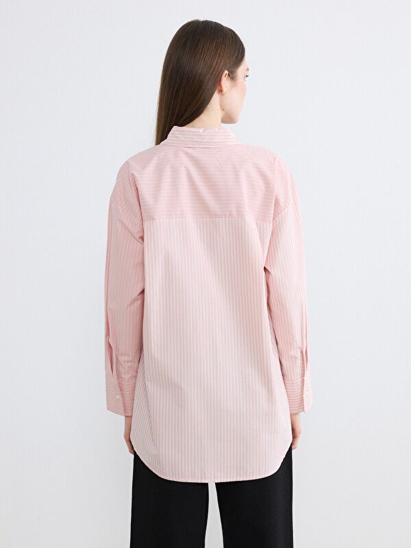 Moudda LC Waikiki - Tunique manches longues en tissu pour Femme couleur Rose rayé - Tunisie 4