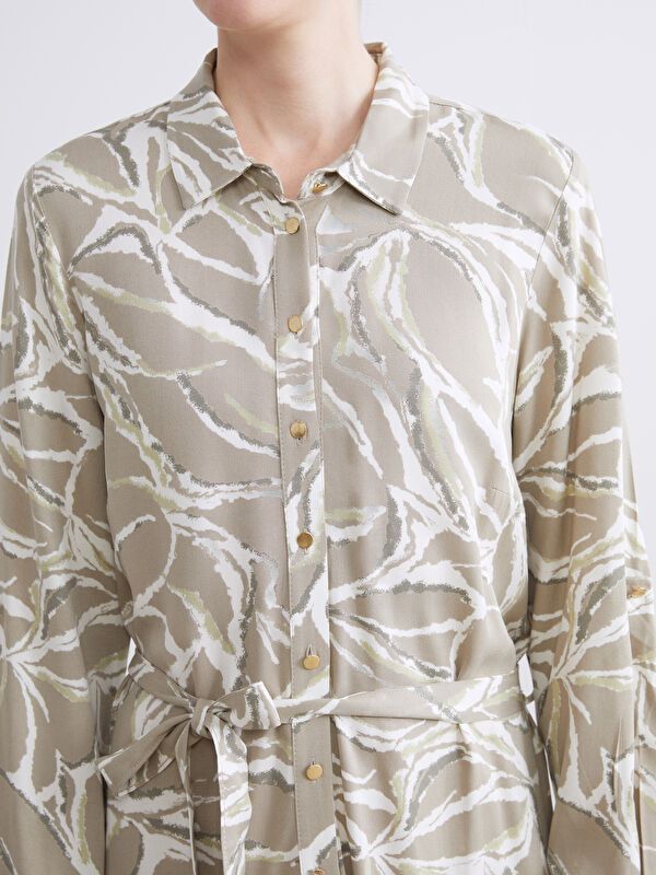 Moudda LC Waikiki - Robe tissée manches longues Femme Imprimé vert - Tunisie 3