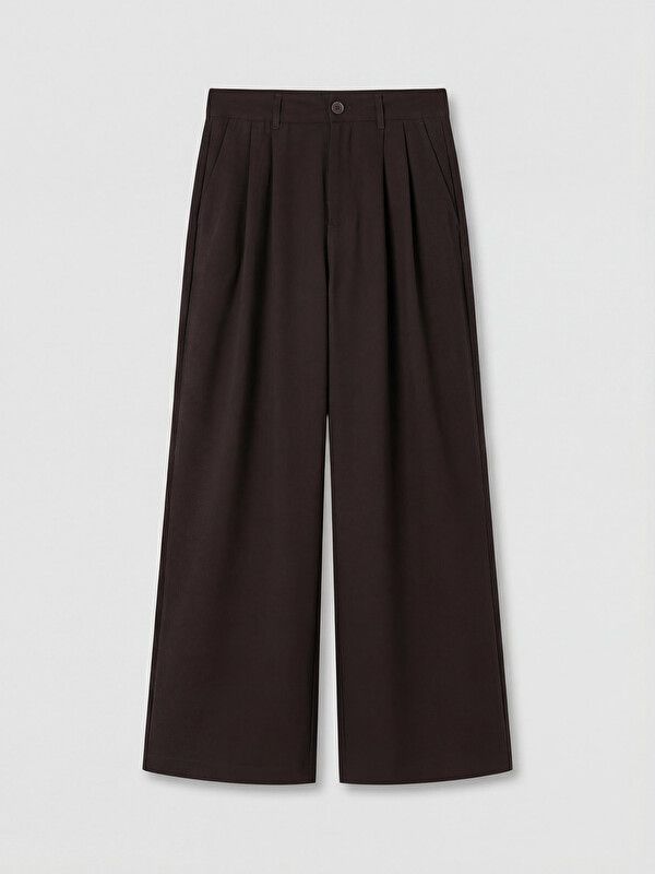 Moudda LC Waikiki - Pantalon fin en tissu pour Femme couleur Marron - Tunisie 1
