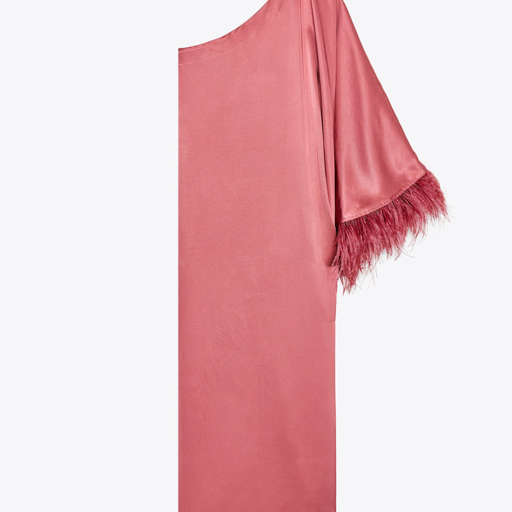 Moudda ZARA - Robe Longue Satin - Asymétrique & Plumes - Tunisie 1