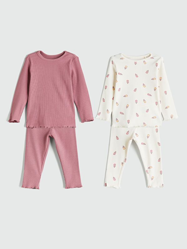 Moudda LC Waikiki - Ensemble manches longues Fille Imprimé écru - Tunisie 1