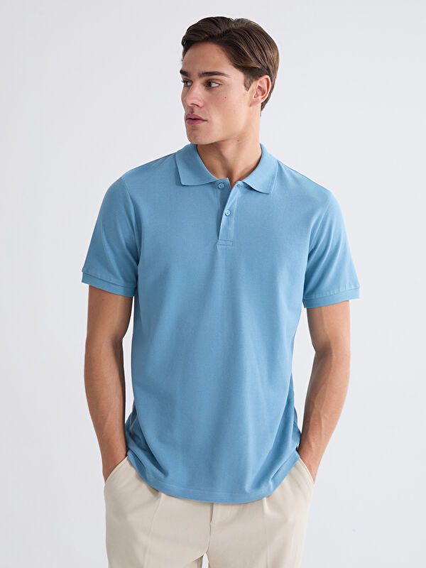 Moudda LC Waikiki - T-shirt col polo basique manches courtes en jersey pour Homme - Tunisie 1