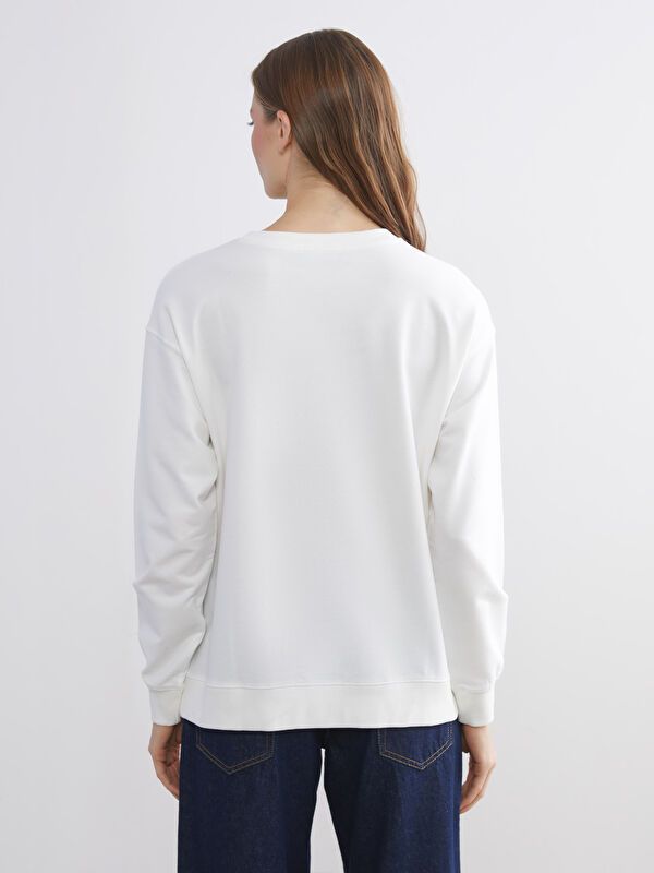 Moudda LC Waikiki - Sweatshirt jersey maternité Femme Ecru - Tunisie 4