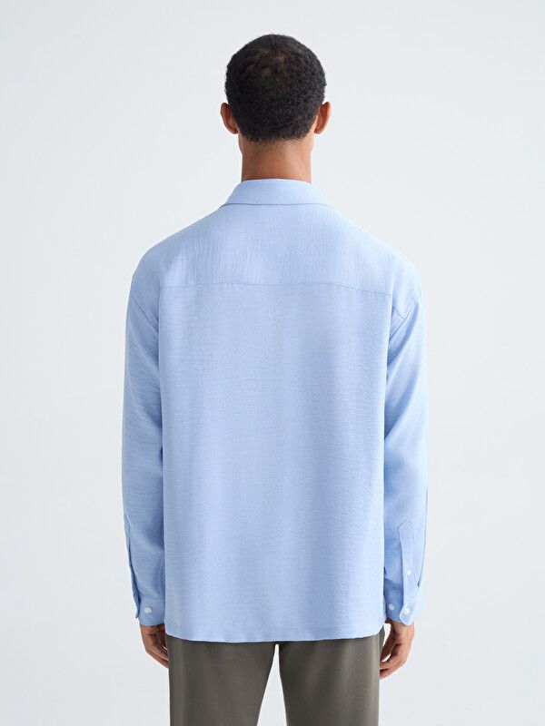 Moudda LC Waikiki - Chemise manches longues en tissu pour Homme couleur Bleu - Tunisie 4