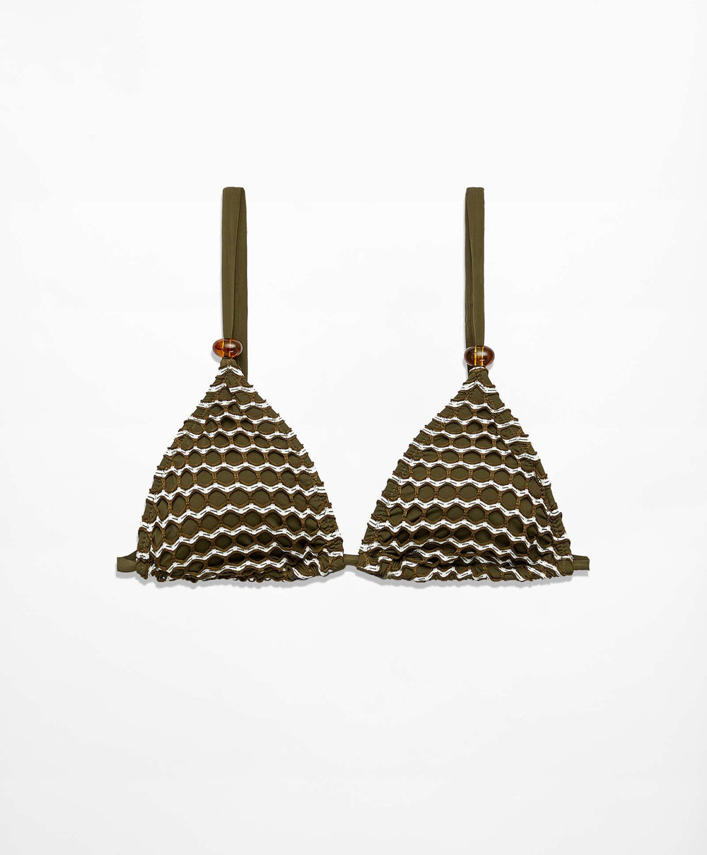 Moudda Oysho - Culotte Triangle Extra Sans Armatures Crochet Bicolore - Tunisie 2