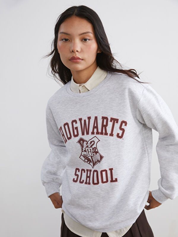 Moudda LC Waikiki - Sweatshirt en jersey sous licence Femme Mélange de gris - Tunisie 1