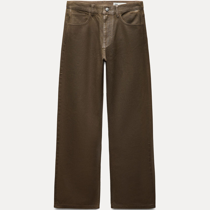Moudda ZARA - Pantalon ciré marron - Tunisie 2