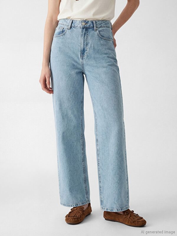 Moudda LC Waikiki - Pantalon en jean pour Femme couleur Bleu clair - Tunisie 2