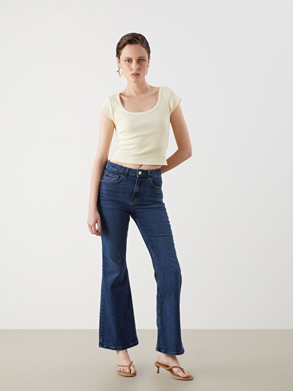 Moudda LC Waikiki - Pantalon jean tissé basique Femme Rodéo noir - Tunisie 1