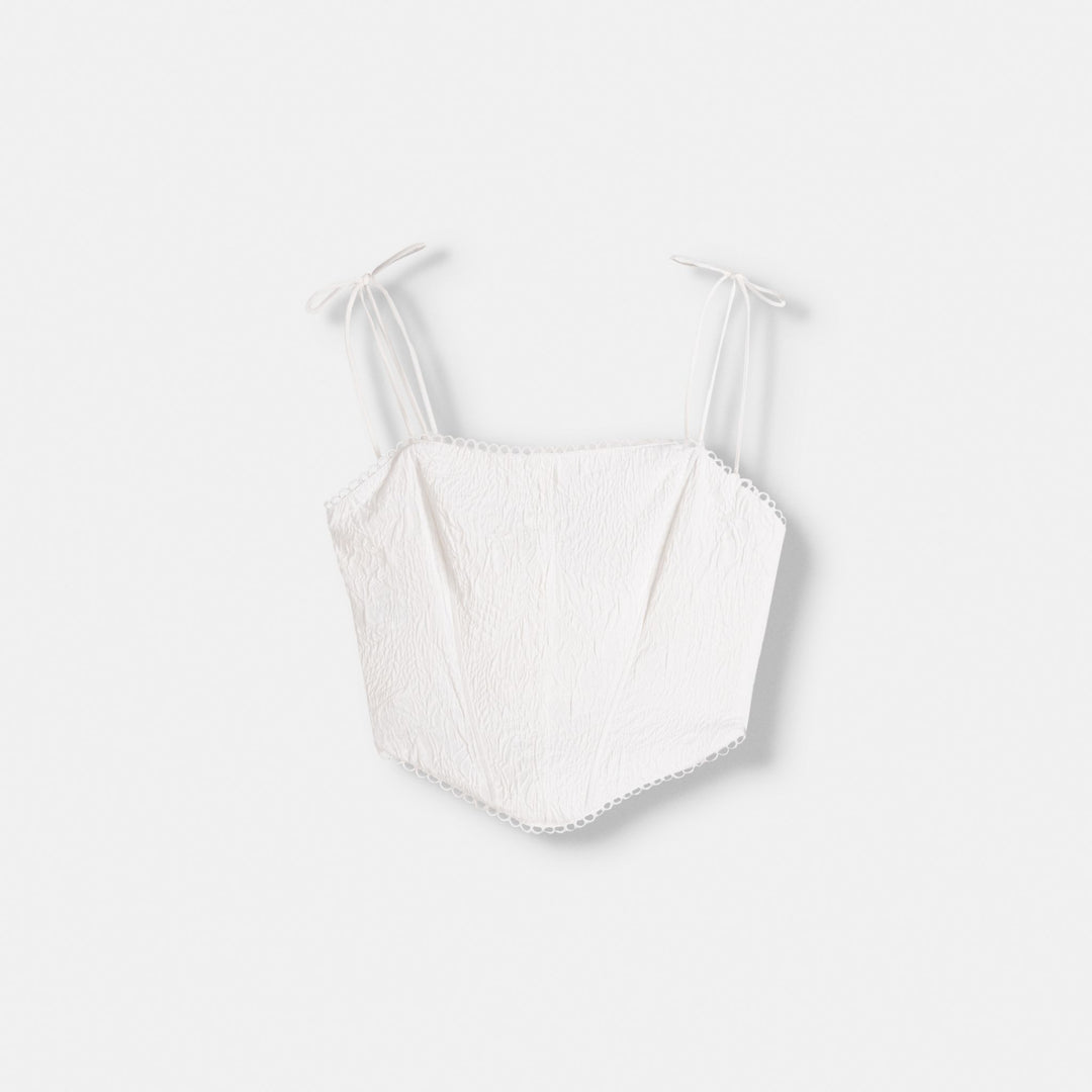 Moudda BERSHKA - Top Corset à Bretelles en Jacquard - Tunisie 1